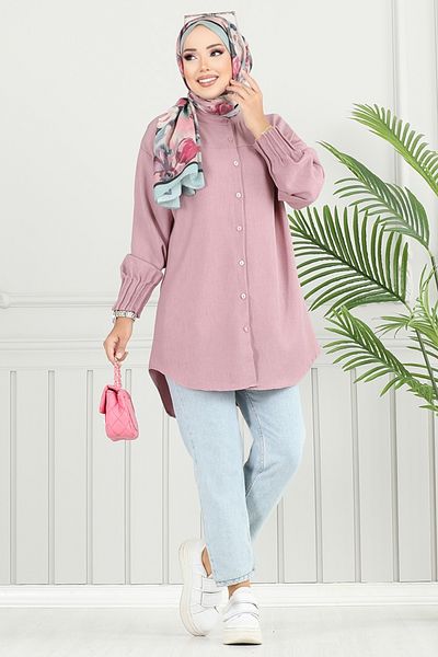ModaMerve Μανσέτα πλισέ Sofia Tunik 4033TGE913-M Ανοιχτό Dusty Rose