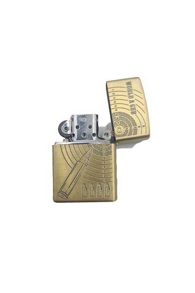 dalimag Zippo Lighter, Bullet Model, Gasoline, 3D Relief, 6 cm, Gold