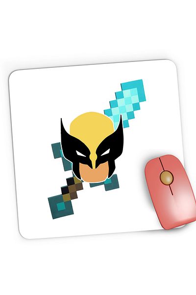 OEM Mousepad Gaming Wolverine Minecraft Diamond Sword, 21x19 cm