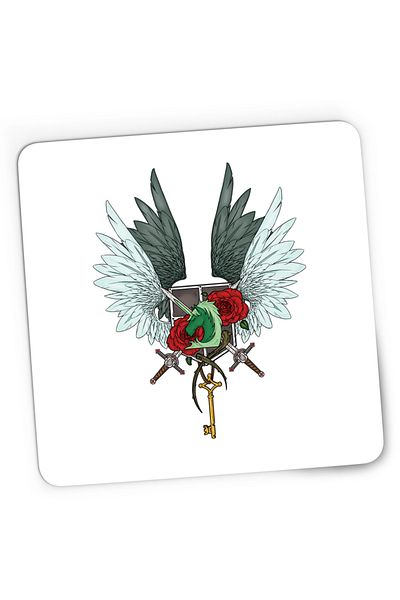OEM Mousepad Gaming AOT Attack on Titan Crest Wings of Freedom Anime, 21x19 cm