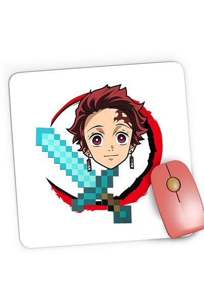OEM Mousepad Gaming Demon Slayer Tanjiro Minecraft, 21x19 cm