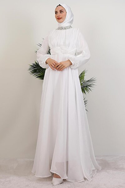 giz astore Azra İpek Abiye Beyaz