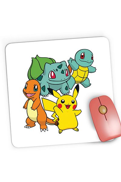 OEM Mousepad Gaming Pokemon Go Cards Pikachu Bulbasaur, 21x19 cm