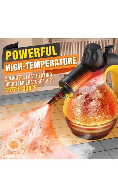 Saharaz 1200W Handheld Steam Cleaner,9 Accessories and Safety Lock,9.8Ft Extended Power Cord(Yellow/Black)