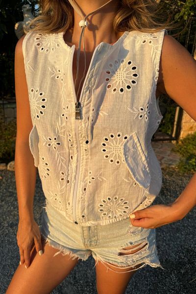 bb butik basic Zippered Fisto Vest F1676