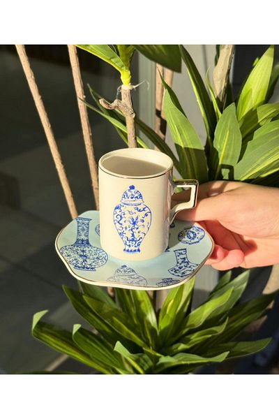 Onedekor Set of 6 Porcelain Miren Coffee Cups