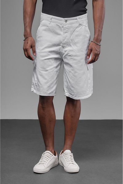king brich High Waist Cargo Pocket Men's Denim Capri Shorts