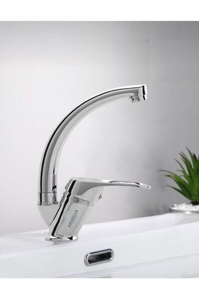 Ufak Tefek Şeyler صنبور حوض المطبخ من الكروم سوان الأنابيب دخول مزدوج