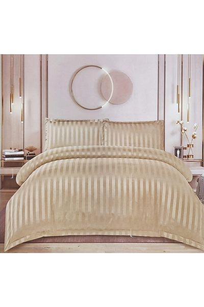 Casa New Concept 4 Piece Damask Bed Linen Set – Fitted Sheet 200x230 cm, Duvet Cover 280x200 cm, 2 Pillowcases
