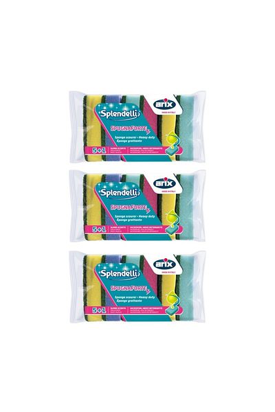 ARIX Sponge Scourer Color (Pack of 3 x 6pcs) – Heavy-Duty Color-Coded Scrubbing Sponges