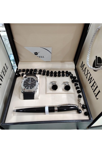 MB طقم ساعة ماكسويل الرجالي +القلم +الكبك +السبحه