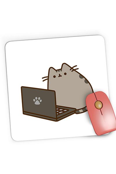 OEM Mousepad Gaming Pusheen Cat Laptop Meow Cat Pussy Cute, 21x19 cm