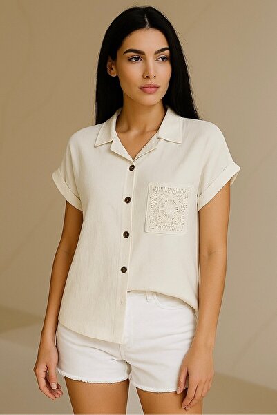 bb butik basic Pocket Detailed Flowy Basic Shirt Y1650