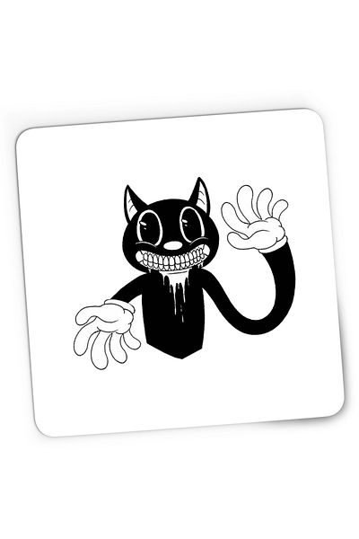 OEM Mousepad Gaming Cartoon Bad Cat Black, 21x19 cm
