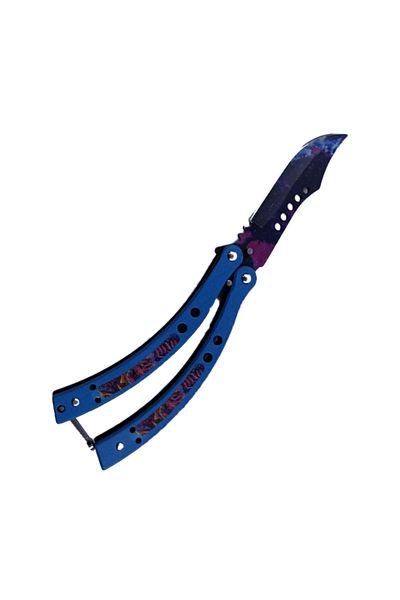 dalimag Briceag Fluture cu Tais, Gauri in Lama, Otel, Curbat, 22 cm, Albastru