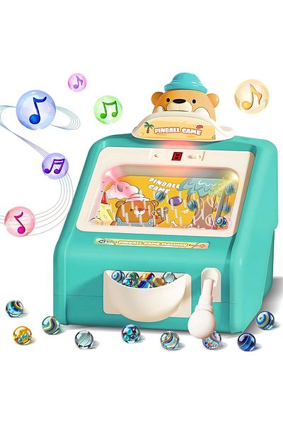 Toybox Mini Pinball Machine for Kids Electronic Table top Arcade Games for Home with Lights & Music