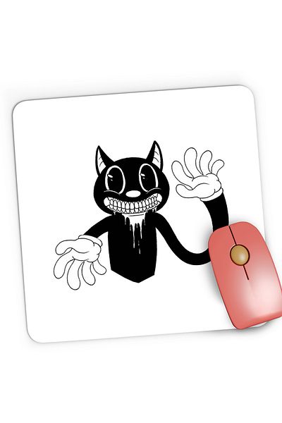 OEM Mousepad Gaming Cartoon Bad Cat Black, 21x19 cm