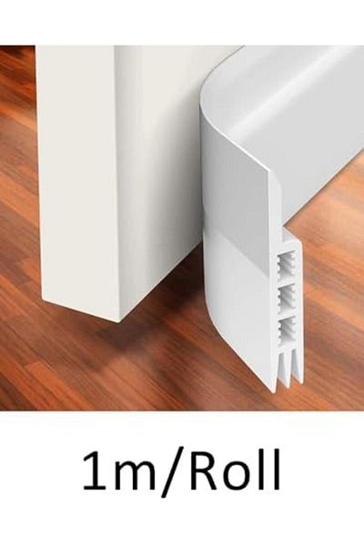 L&Wen Door Draft Stopper, Self-Adhesive Soundproof Insulator Door Seal 1m White