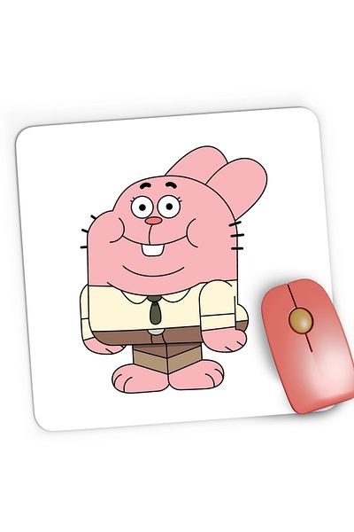 OEM Mousepad Gaming Richard Watterson Gumball Tata Iepure, 21x19 cm