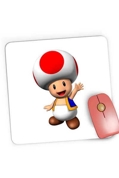 OEM Mousepad Gaming Super Mario Bros Mushroom Toad, 21x19 cm