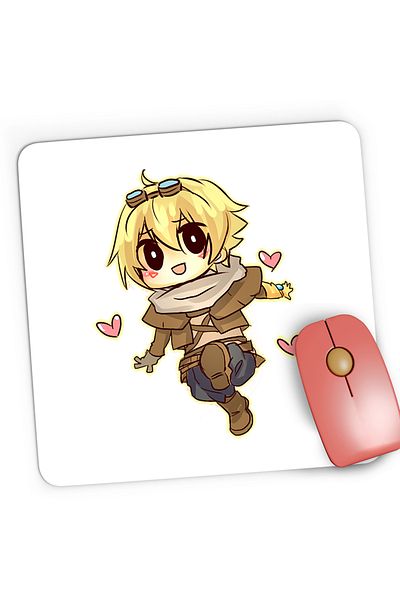 OEM Mousepad Gaming League of Legends Ezreal Chibi Fan Art LoL, 21x19 cm