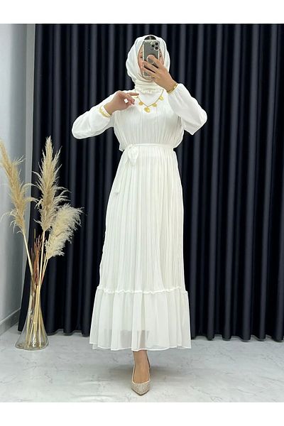 CYM Butik Dm Life- Πλισέ σιφόν φόρεμα Hijab
