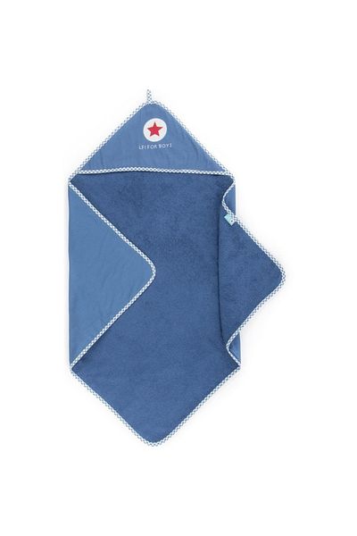 LIEF Prosop de baie pentru bebeluși cu glugă, bumbac premium, super absorbant, albastru închis, 75x75 cm
