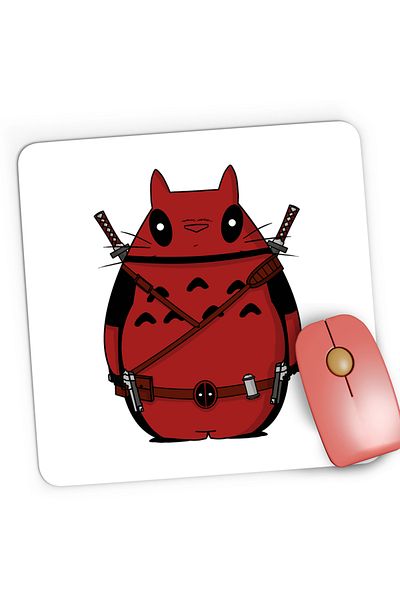 OEM Mousepad Gaming Deadpool Fat Cat Hero Ninja, 21x19 cm