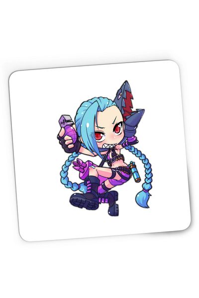 OEM Mousepad Gaming League of Legends Jinks LoL Fan Art Girl, 21x19 cm