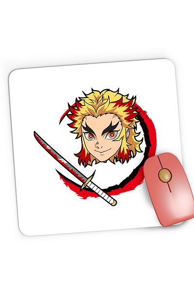 OEM Mousepad Gaming Demon Slayer Kyojuro Rengoku Sabie Samurai, 21x19 cm