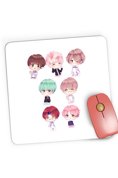 OEM Mousepad Gaming BTS Kpop Anime Chibi Manga, 21x19 cm