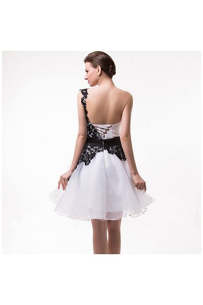 OEM Black and white one-shoulder dress