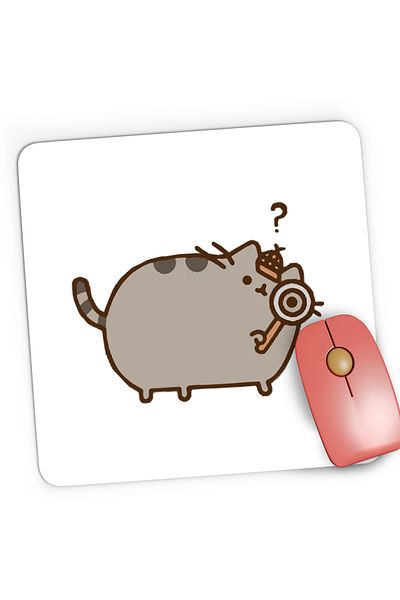 OEM Mousepad Gaming Pusheen Cat Detective Plush Valentine's Day, 21x19 cm