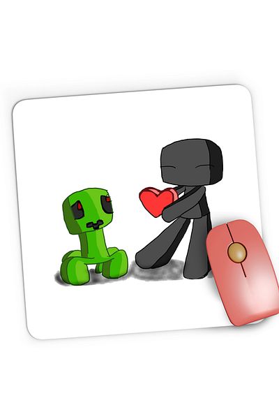 OEM Mousepad Gaming Baby Creeper Enderman Minecraft, 21x19 cm
