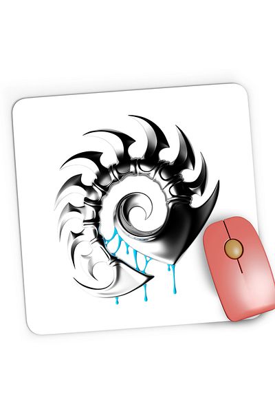 OEM Mousepad Gaming StarCraft 2 Zerg Silver Logo CSGO, 21x19 cm