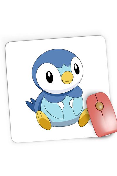 OEM Mousepad Gaming Pokemon Go Piplup Pinguin Plus Card, 21x19 cm
