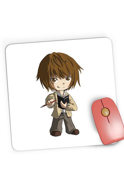 OEM Mousepad Gaming Kira Death Note Light Yagami Chibi Anime, 21x19 cm