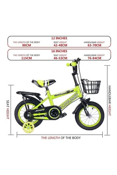 CoolBaby دراجة طريق 12 بوصة 88 سم