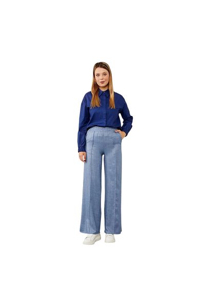 Levidor Trousers with Elastic Waist and Stripe Detail