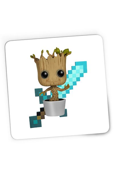 OEM Mousepad Gaming Baby Groot Minecraft Diamond Sword Bebe, 21x19 cm