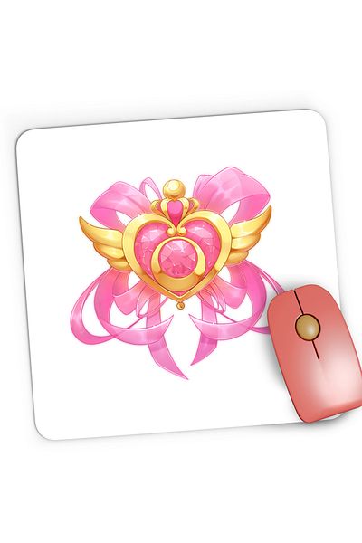 OEM Mousepad Gaming Sailor Moon Pink Gold Heart Diadema, 21x19 cm