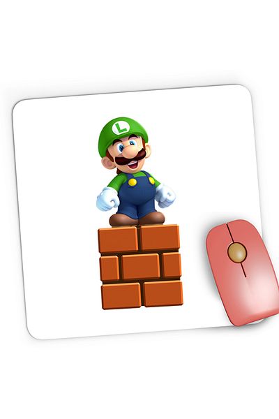 OEM Mousepad Gaming Super Mario Bros Luigi Minecraft Block, 21x19 cm