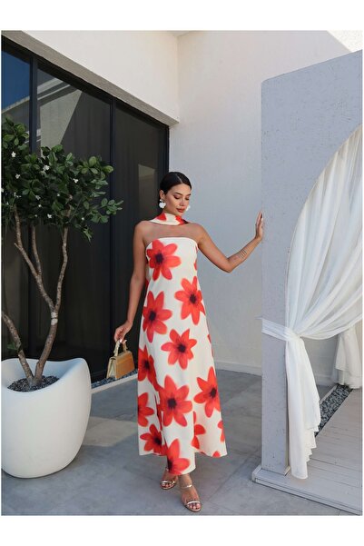 ESRAHELVACI Strapless Dress with Halter Scarf