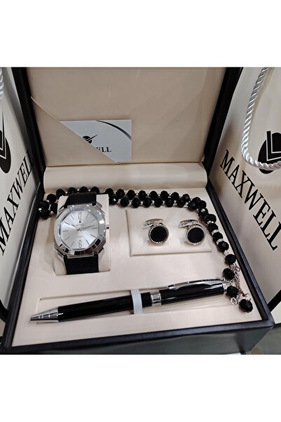 MB طقم ساعة ماكسويل الرجالي +القلم +الكبك +السبحه