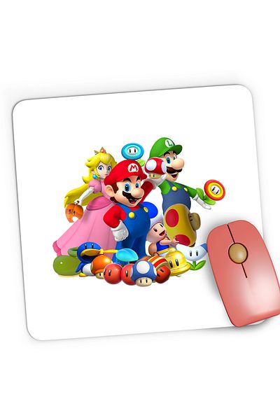 OEM Mousepad Gaming Super Mario Bros All Team 3D World, 21x19 cm