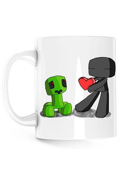 OEM Baby Creeper Enderman Minecraft Mug, white, 330 ml