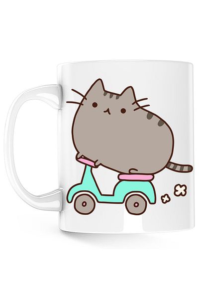 OEM Pusheen Cat Scooter Valentine's Day Love Mug, white, 330 ml