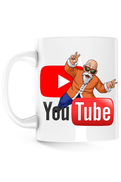 OEM Dragon Ball Z Youtuber Master Trainer Teacher Youtube Mug, white, 330 ml
