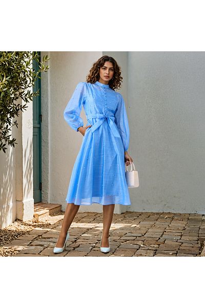 2Xtremz Embellished Shirt Dress with Front Tie-Up