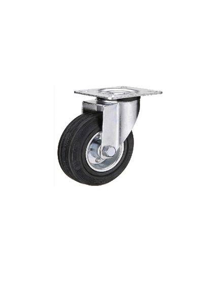 Best Tools Black rubber tire set, 2 movable and 2 movable with brakes - 80 mm